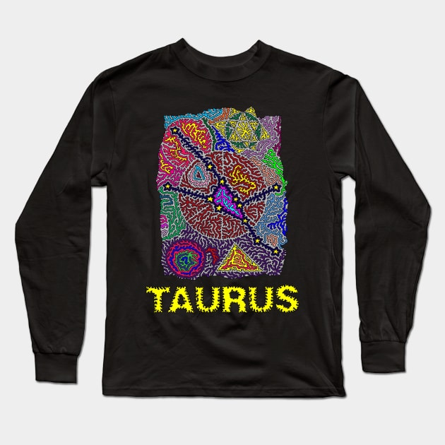 Constellation Taurus Long Sleeve T-Shirt by NightserFineArts